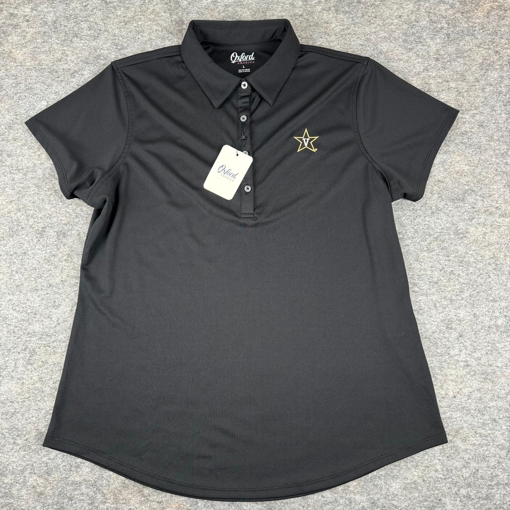 Oxford America Vanderbilt Commodores Football Polo Shirt Black Womens Large L